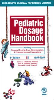 Cover of: Pediatric Dosage Handbook by Carol K. Taketomo, Jane H. Hodding, Donna M. Kraus