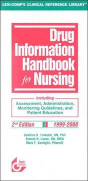 Cover of: Drug Information Handbook for Nursing 1999-2000 by Beatrice B. Turkoski