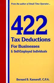 Cover of: 422 tax deductions for businesses & self employed individuals