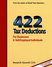422 Tax Deductions by Bernard B. Kamoroff