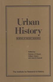 Cover of: Urban History: Reviews of Recent Research