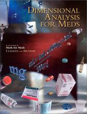 Cover of: Dimensional analysis for meds by Anna M. Curren