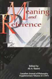 Cover of: Meaning and reference by edited by Ali A. Kazmi.