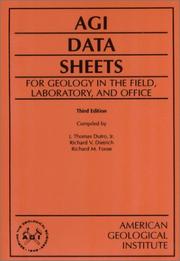 AGI data sheets by J. Thomas Dutro, Richard Vincent Dietrich, Richard M. Foose