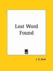 Cover of: Lost Word Found by J. D. Buck