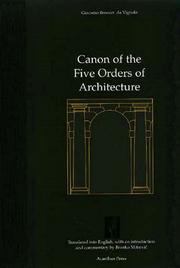 Cover of: Canon of the five orders of architecture
