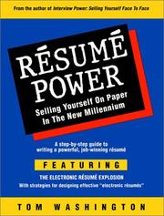 Resume Power by Tom Washington