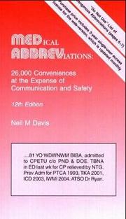 Cover of: Medical Abbreviations by Neil M. Davis
