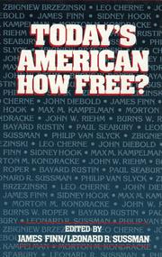 Cover of: Today's American: how free?