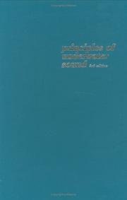 Cover of: Principles of underwater sound by Robert J. Urick, Robert J. Urick