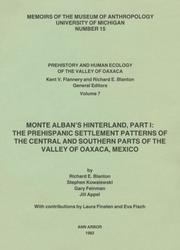 Cover of: The Prehispanic settlement patterns of the central and southern parts of the Valley of Oaxaca, Mexico by Stephen A. Kowalewski