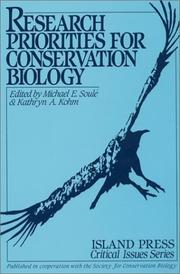 Cover of: Research priorities for conservation biology