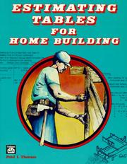Cover of: Estimating tables for home building