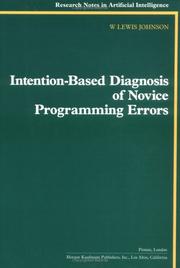Cover of: Intention-Based Diagnosis of Novice Programming Errors (Research Notes in Artificial Intelligence)