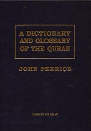 Cover of: Dictionary and Glossary of the Holy Quran