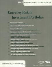 Cover of: Currency Risk in Investment Portfolios