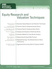 Cover of: Equity Research and Valuation Techniques