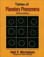 Cover of: Tables of Planetary Phenomena by Neil F. Michelsen