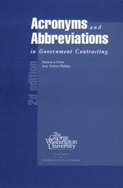 Acronyms and abbreviations in government contracting by Patricia Tobin