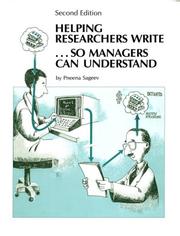 Cover of: Helping researchers write-- so managers can understand by Pneena P. Sageev