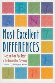 Cover of: Most excellent differences | 
