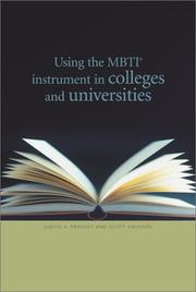 Cover of: Using the MBTI instrument in colleges and universities