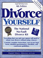 Cover of: Divorce yourself: the national no-fault divorce kit