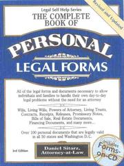 Cover of: The complete book of personal legal forms by Dan Sitarz, Dan Sitarz