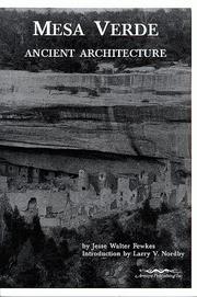 Mesa Verde ancient architecture by Jesse Walter Fewkes