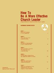 How to Be a More Effective Church Leader by Norman Shawchuck