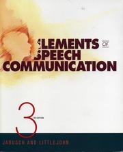Cover of: Elements of speech communication