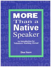 Cover of: More than a native speaker by Donald B. Snow