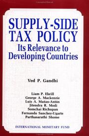 Cover of: Supply Side Tax Policy by Ved P. Gandhi