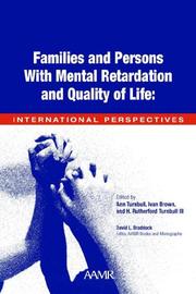Cover of: Families and people with mental retardation and quality of life: international perspectives