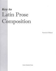 Cover of: Key to Latin Prose Compsition