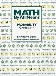 Cover of: MATH BY ALL MEANS PROBABILITY by Marilyn Burns