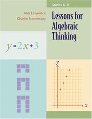 Cover of: Lessons for Algebraic Thinking: Grades 6-8 (Lessons for Algebraic Thinking Series)