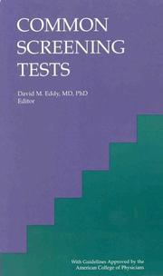 Cover of: Common screening tests