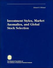 Cover of: Investment Styles, Market Anomalies and Global Stock Selection