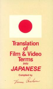 Cover of: Translation of film/video terms into Japanese by Verne Carlson