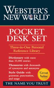 Cover of: Webster's New Worldo Pocket Desk Set (Webster's New World) by 