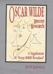 Cover of: Oscar Wilde: recent research : a supplement to "Oscar Wilde revalued"