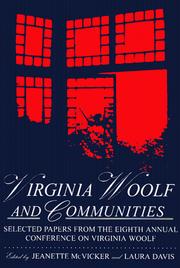 Cover of: Virginia Woolf & Communities: Selected Papers from the Eighth Annual Conference on Virginia Woolf, Saint Louis University, Saint Louis, Missouri, June 4-7, 1998
