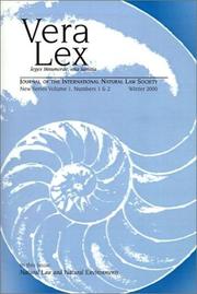 Cover of: Vera Lex: Journal of the International Natural Law Society (Vera Lex)