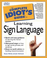 Cover of: The Complete Idiot's Guide to Learning  Sign Language