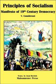 Cover of: Principles of socialism: manifesto of nineteenth century democracy