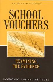 Cover of: School Vouchers: Examining the Evidence