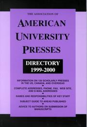 Cover of: The Association of American University Presses Directory 1999-2000 (Association of American University Presses Directory)