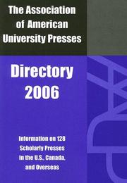 Cover of: The Association of American University Presses Directory, 2006 (Association of American University Presses)