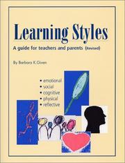 Cover of: Learning styles: a guide for teachers and parents